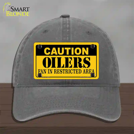 Caution Oilers Novelty License Plate Hat Unconstructed Cotton / Charcoal