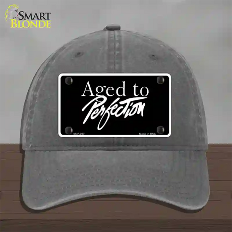 Aged To Perfection Novelty License Plate Hat Unconstructed Cotton / Charcoal