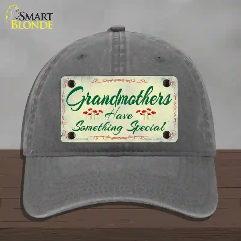 Grandmothers Something Special Novelty License Plate Hat Unconstructed Cotton / Charcoal