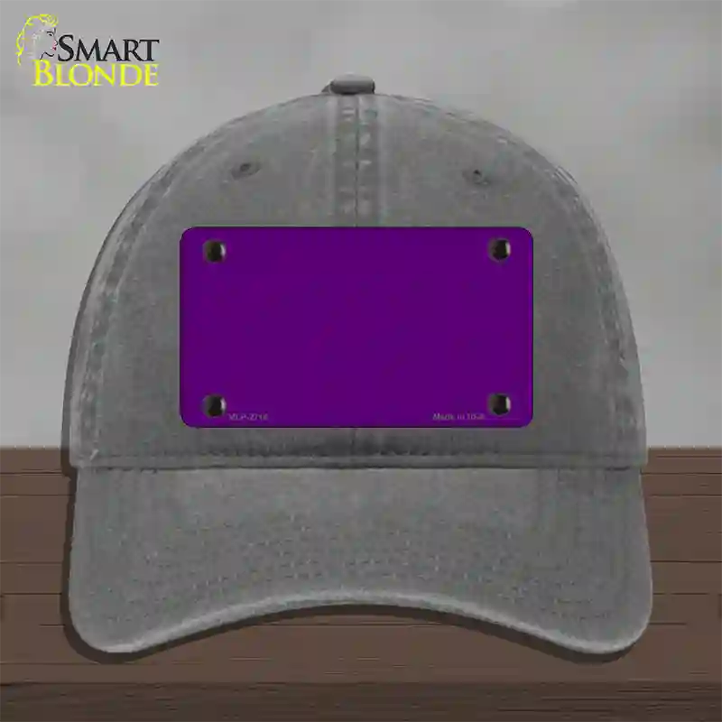 Purple Solid Novelty License Plate Hat Unconstructed Cotton / Charcoal