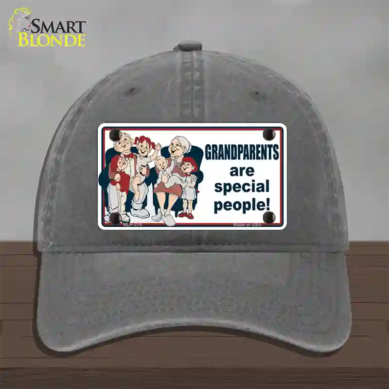 Grandparents Are Special People Novelty License Plate Hat Unconstructed Cotton / Charcoal