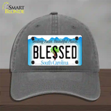 Blessed South Carolina Blue Novelty License Plate Hat Unconstructed Cotton / Charcoal