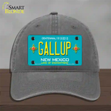 Gallup New Mexico Teal Novelty License Plate Hat Unconstructed Cotton / Charcoal