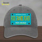 Rio Grande River New Mexico Teal Novelty License Plate Hat Unconstructed Cotton / Charcoal