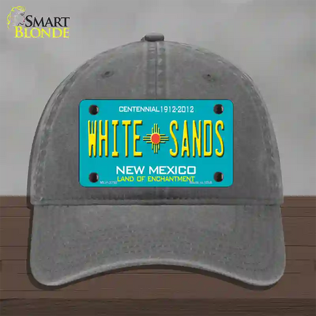 White Sands New Mexico Teal Novelty License Plate Hat Unconstructed Cotton / Charcoal