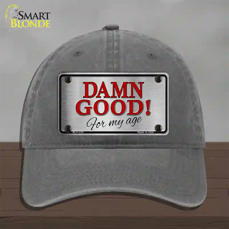 Damn Good Novelty License Plate Hat Unconstructed Cotton / Charcoal