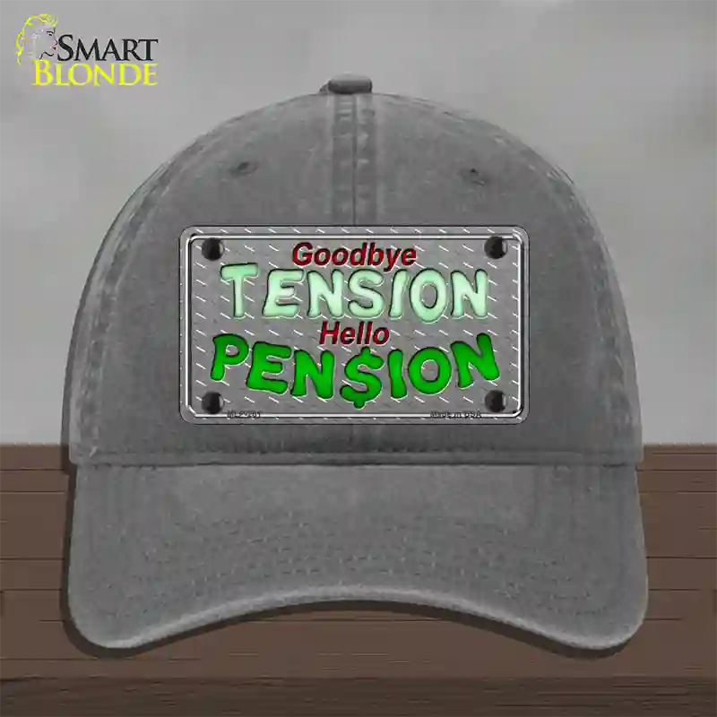 Tension Pension Novelty License Plate Hat Unconstructed Cotton / Charcoal