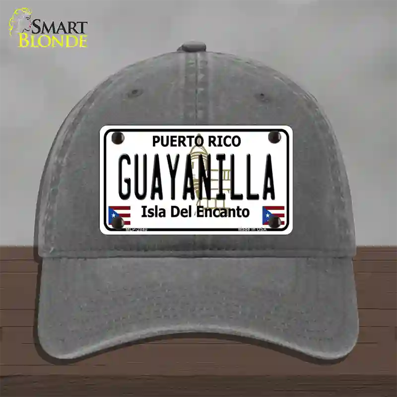 Guayanilla Puerto Rico Novelty License Plate Hat Unconstructed Cotton / Charcoal