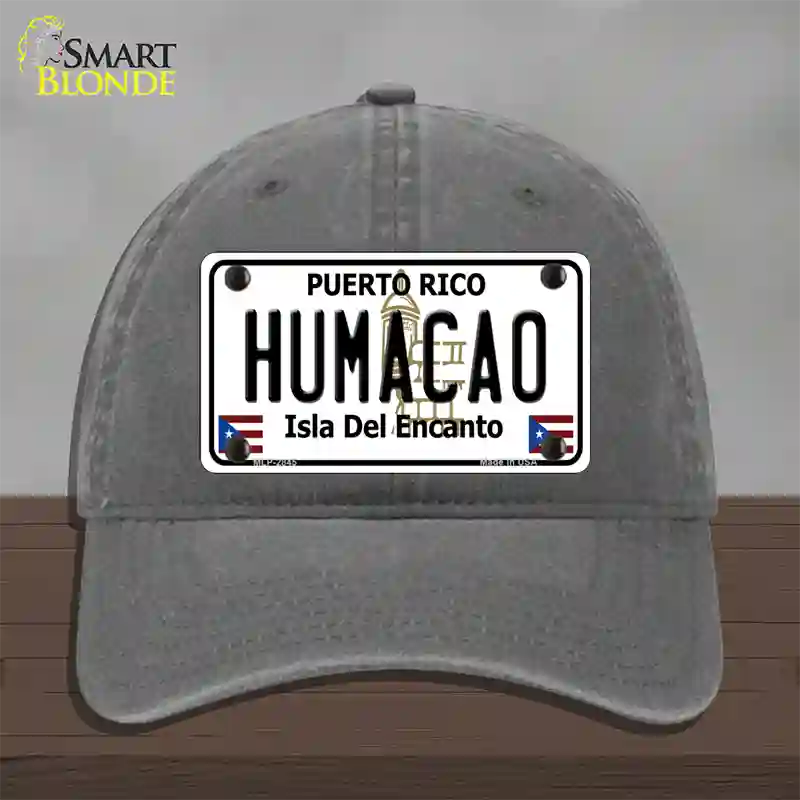 Humacao Puerto Rico Novelty License Plate Hat Unconstructed Cotton / Charcoal