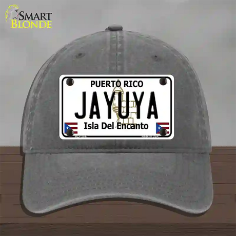 Jayuya Puerto Rico Novelty License Plate Hat Unconstructed Cotton / Charcoal