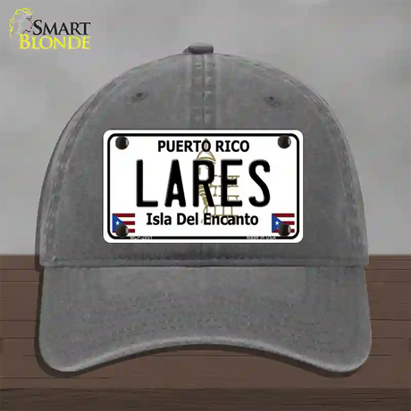 Lares Puerto Rico Novelty License Plate Hat Unconstructed Cotton / Charcoal