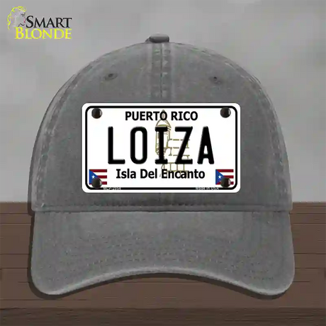 Loiza Puerto Rico Novelty License Plate Hat Unconstructed Cotton / Charcoal