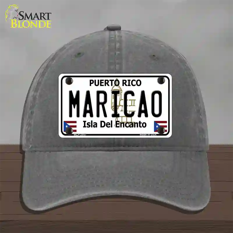 Maricao Puerto Rico Novelty License Plate Hat Unconstructed Cotton / Charcoal