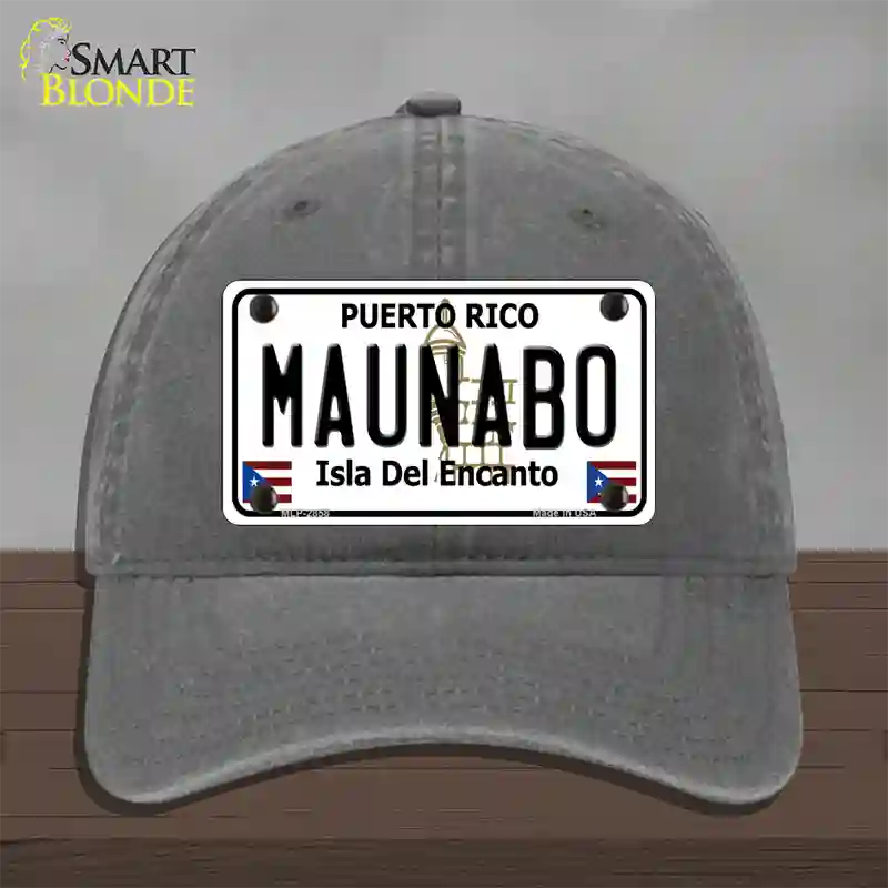 Maunabo Puerto Rico Novelty License Plate Hat Unconstructed Cotton / Charcoal