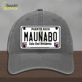 Maunabo Puerto Rico Novelty License Plate Hat Unconstructed Cotton / Charcoal