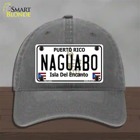 Naguabo Puerto Rico Novelty License Plate Hat Unconstructed Cotton / Charcoal