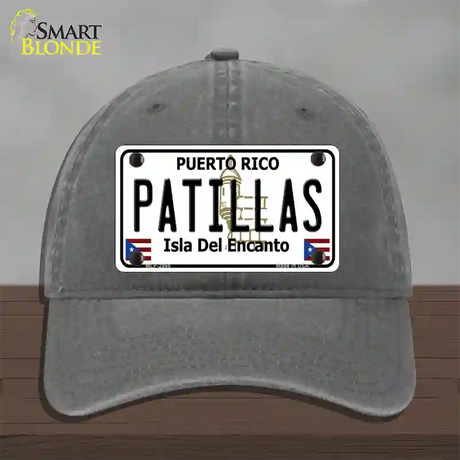 Patillas Puerto Rico Novelty License Plate Hat Unconstructed Cotton / Charcoal