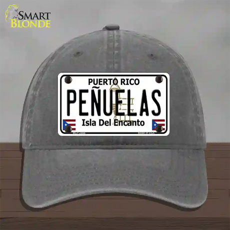 Penuelas Puerto Rico Novelty License Plate Hat Unconstructed Cotton / Charcoal