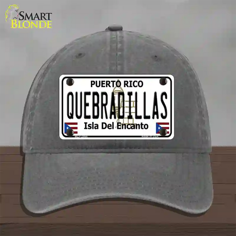 Quebradillas Puerto Rico Novelty License Plate Hat Unconstructed Cotton / Charcoal