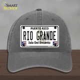 Rio Grande Puerto Rico Novelty License Plate Hat Unconstructed Cotton / Charcoal