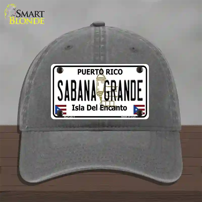 Sabana Grande Puerto Rico Novelty License Plate Hat Unconstructed Cotton / Charcoal