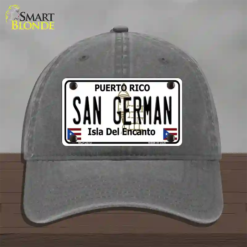 San German Puerto Rico Novelty License Plate Hat Unconstructed Cotton / Charcoal