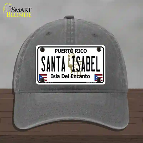 Santa Isabel Puerto Rico Novelty License Plate Hat Unconstructed Cotton / Charcoal