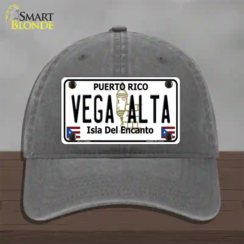 Vega Alta Puerto Rico Novelty License Plate Hat Unconstructed Cotton / Charcoal