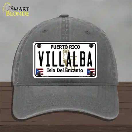 Villalba Puerto Rico Novelty License Plate Hat Unconstructed Cotton / Charcoal