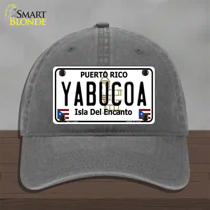 Yabucoa Puerto Rico Novelty License Plate Hat Unconstructed Cotton / Charcoal