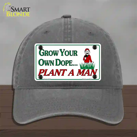 Grow Dope Novelty License Plate Hat Unconstructed Cotton / Charcoal