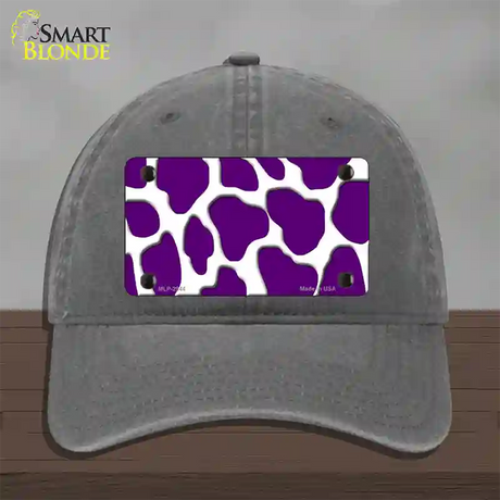 Purple White Giraffe Novelty License Plate Hat Unconstructed Cotton / Charcoal