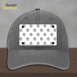 Grey White Polka Dot Novelty License Plate Hat Unconstructed Cotton / Charcoal