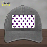 Purple White Polka Dot Novelty License Plate Hat Unconstructed Cotton / Charcoal