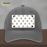 Tan White Polka Dot Novelty License Plate Hat Unconstructed Cotton / Charcoal