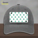 Mint White Polka Dot Novelty License Plate Hat Unconstructed Cotton / Charcoal