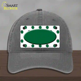 Green White Polka Dot Green Center Oval Novelty License Plate Hat Unconstructed Cotton / Charcoal