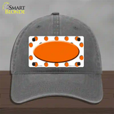 Orange White Polka Dot Orange Center Oval Novelty License Plate Hat Unconstructed Cotton / Charcoal