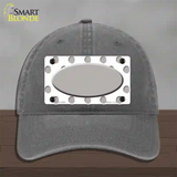 Grey White Polka Dot Grey Center Oval Novelty License Plate Hat Unconstructed Cotton / Charcoal