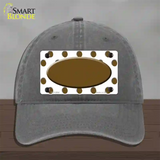 Brown White Polka Dot Brown Center Oval Novelty License Plate Hat Unconstructed Cotton / Charcoal