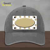 Gold White Polka Dot Gold Center Oval Novelty License Plate Hat Unconstructed Cotton / Charcoal