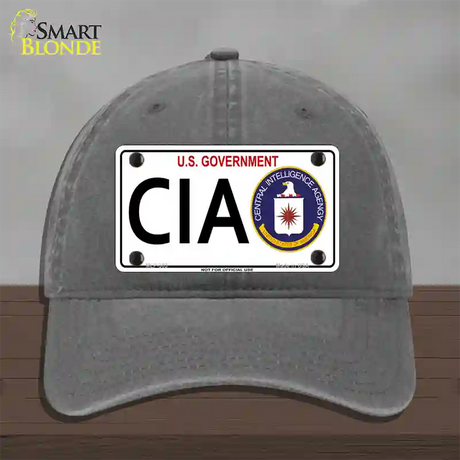 CIA Novelty License Plate Hat Unconstructed Cotton / Charcoal