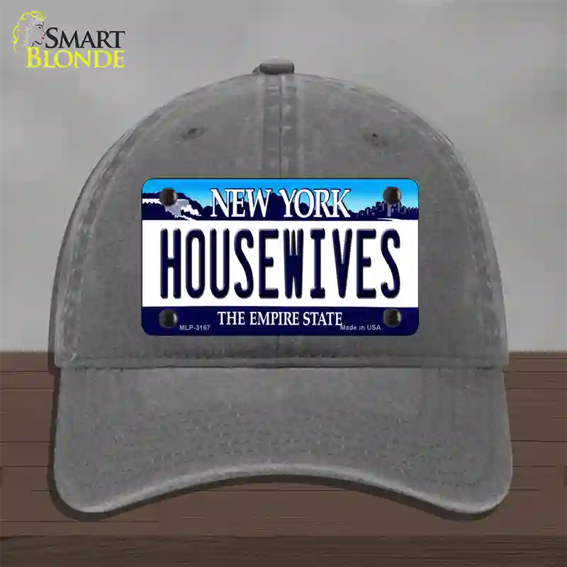 Housewives New York Novelty License Plate Hat Unconstructed Cotton / Charcoal