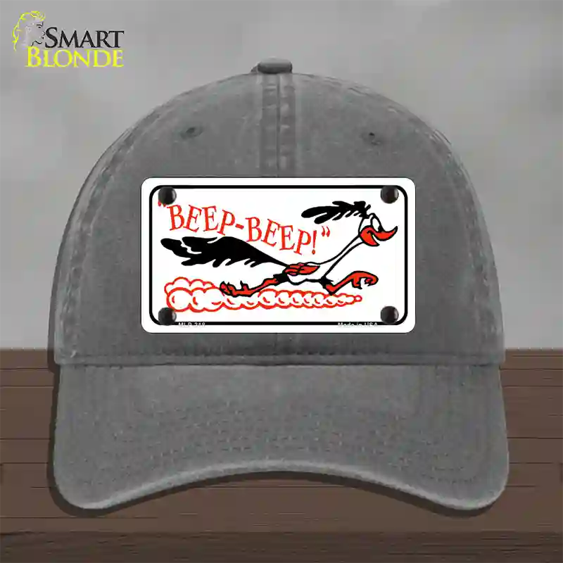 Beep Beep Roadrunner Novelty License Plate Hat Unconstructed Cotton / Charcoal