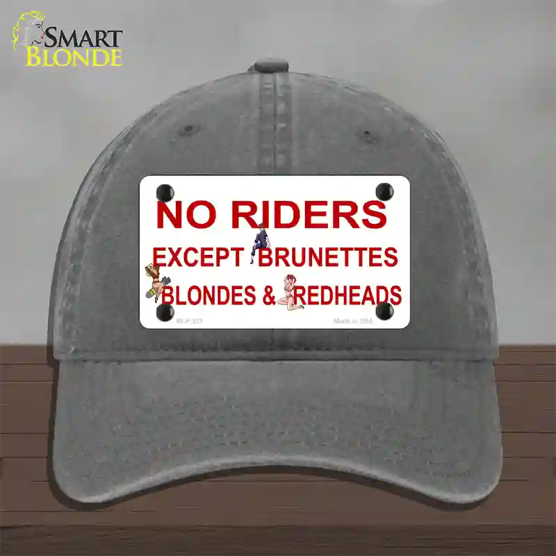 No Riders Except Novelty License Plate Hat Unconstructed Cotton / Charcoal