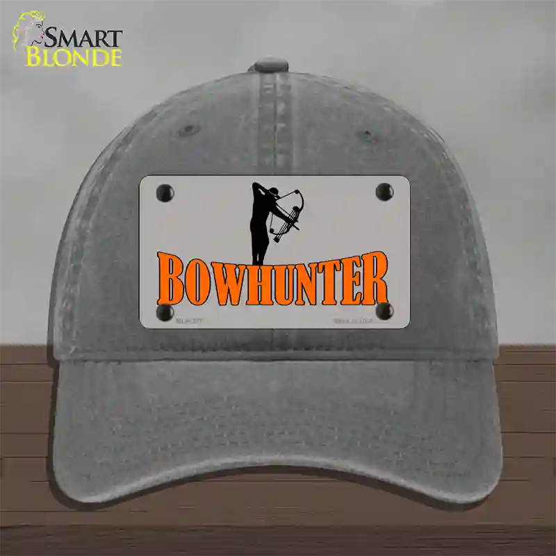 Bow Hunter Novelty License Plate Hat Unconstructed Cotton / Charcoal