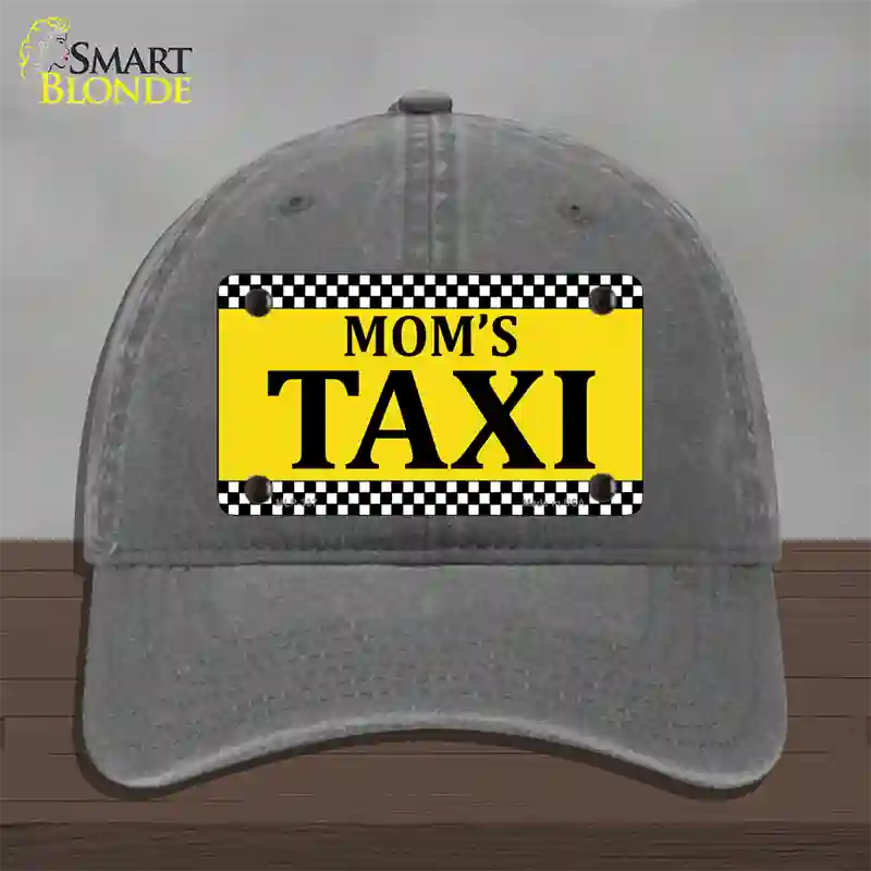 Moms Taxi Novelty License Plate Hat Unconstructed Cotton / Charcoal