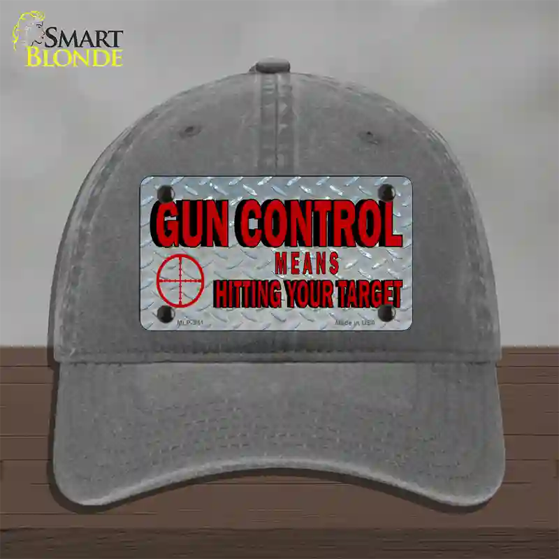 Gun Control Novelty License Plate Hat Unconstructed Cotton / Charcoal