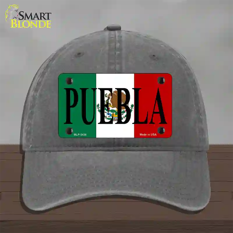 Puebla Novelty License Plate Hat Unconstructed Cotton / Charcoal