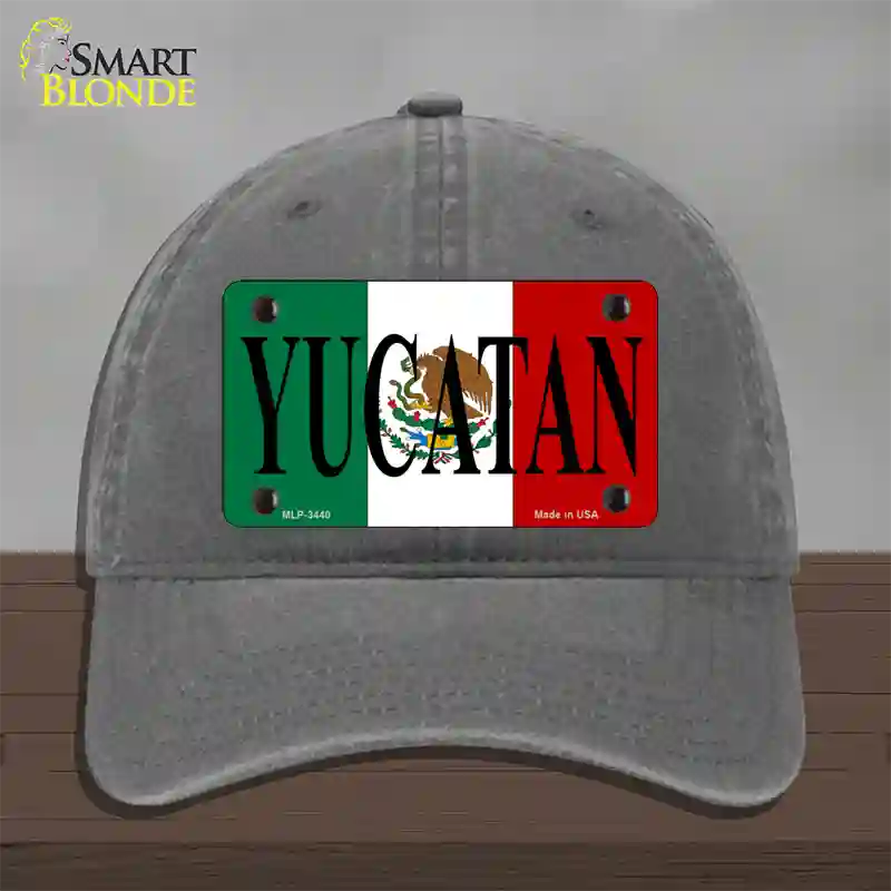 Yucatan Novelty License Plate Hat Unconstructed Cotton / Charcoal